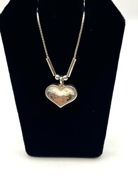 Silpada Didae Sterling Silver Hammered Heart Pendant Necklace 925 17”